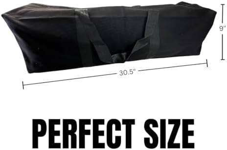 ADROIT Heavy Duty Double Zipper Black Canvas Bag | Sizes 16" 24" 32" 48" 60" | Double-Reinforced Nylon Straps - Image 2