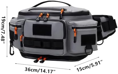 Fishing Tackle Bag, Waterproof Tackle Sling Pack with Adjustable Strap Reflective Fishing Waist Pack for Outdoor Anglers - Image 2