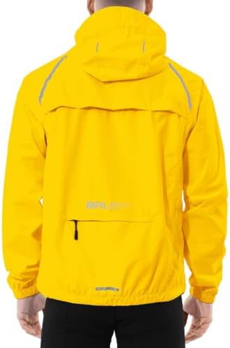 baleaf Men's Rain Jacket Waterproof Hood Lightweight Reflective Packable by baleaf
