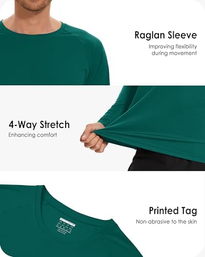 Boladeci Men's UPF 50+ Sun Protection UV SPF Shirts Long Sleeve Lightweight Quick Dry Swim T-Shirts Rash Guard - Image 5