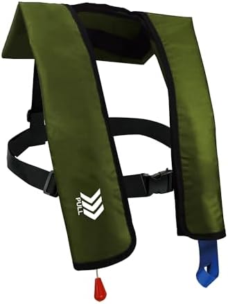 Inflatable Life Jackets for Adults Automatic Life Vests PFD Low Profile Load Capacity Up to 330lbs by LittleDoggy