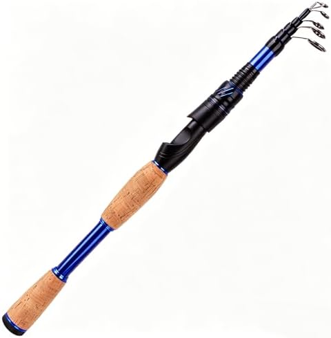 Portable Fishing Rods,Telescopic Spinning Rod with 24T Carbon Blanks & Solid Carbon Tip, Cork Handle Collapsible Rods, Easy to Travel by KULPORT