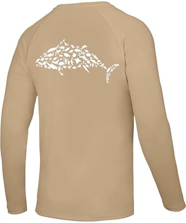 Men's Fishing Shirt Long Sleeve, UPF50+ UV Protection Sun Shirts, Quick Dry Graphic T Shirt for Running Hiking by Twekfish