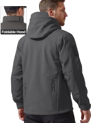 FREE SOLDIER Men's Hooded Waterproof Softshell Jacket - Image 2