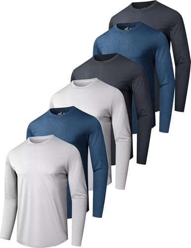 OYGSieg 6/7 Pack Men's Quick Dry Long Sleeve UPF50+ Sun Shirts by OYGSieg