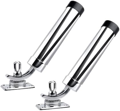 Deck Mount Fishing Rod Holder, Marine Grade Stainless Steel Adjustable Fishing Rod Holders, Support for Marine Boat Yacht by Hoffen