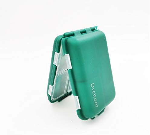 2x Small Hard Fishing Tackle Box Portable Case Hooks Lure Baits Storage Box Containers For Storing Swivels Jigs Hooks Sinker,10 Compartments (Green) - Image 5