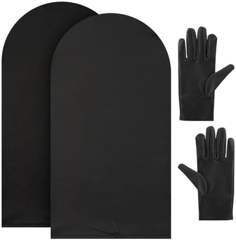 2 Pieces Full Face Mask with 1pair Gloves, Halloween Faceless Head Cloth, Cosplay Spandex Black Hood for Unisex Cloth - Image 2