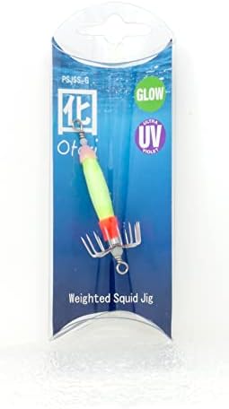 Otori Squid Jig, Weighted, 1 Pack, 1 oz, 1-1/8" Diameter Hook, Glow in the Dark by BeauMac