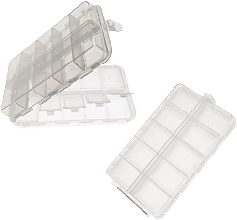 2x Small Hard Fishing Tackle Box Portable Case Hooks Lure Baits Storage Box Containers For Storing Swivels Jigs Hooks Sinker,20 Compartments (White) - Image 5