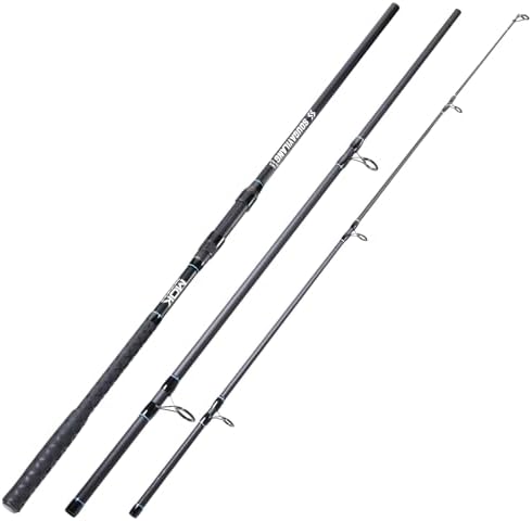 Sougayilang Spinning Fishing Rod, 3-Piece, Carbon Catfish Rod with EVA Comfortable Handle for Catfish and Carp Fishing, Medium/Heavy Power, 9'0"/10'0"/11'0" by Sougayilang