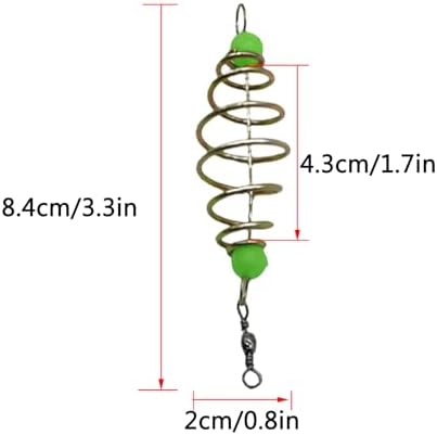 25PCS Fishing Feeder Bait Cage Basket Feeder Basket Bait Thrower,Olive Shape Spring Fishing Bait Cage Holder Fishing Accessories Lure Feeder Carp Lure Fish with Pendant Bead - Image 2