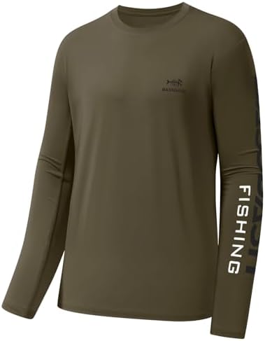 BASSDASH Fishing T Shirts for Men UV Sun Protection UPF 50+ Long Sleeve Tee T-Shirt by Bassdash