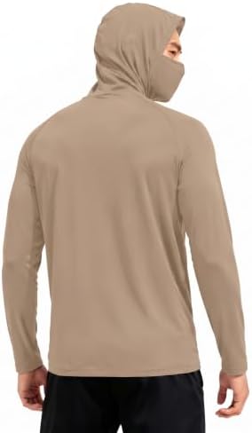 HovSiyla Mens Fishing Hoodie UV Sun Protection Shirts UPF Rash Guard Long Sleeve Shirts Hiking Performance Mesh Face Mask Top - Image 2