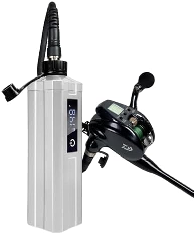 Super Mini Electric Fishing Reel Battery. Latest Model with Digital LED Display. Compatible with Daiwa & Shimano Electric reels. by Yl-hlotelectricreelbattery