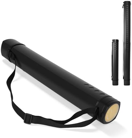 DEWEL Adjustable A0 Poster Tube 24.5"-42", Blueprint Tube with Strap by DEWEL