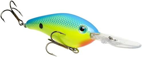 Strike King Pro Model 6XD Fishing Lure, Deep Diving Crankbait, Unique Curved Bill, Free-Floating Rattle Chambers, 1-Ounce, Dives to 19-Feet, Size 1 Treble Hooks by StrikeKing