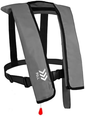 Manual Inflatable Life Jacket,Preserver PFD for Adults,Life Vest for Adults,Supports Weight up to 330 pounds by NAUTISHIELD