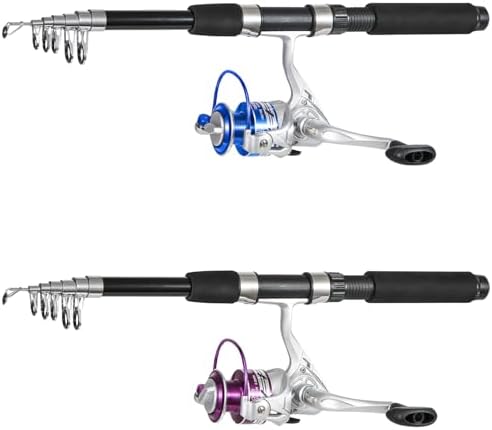 Tripquips Fishing Pole Combo, 6.9ft 2Pcs Telescopic Rods Set, Collapsible Fishing Rods, 2PCS Spinning Reel Set with Carrier Bag Freshwater Fishing Rod and Reel Combos Kits - Image 2