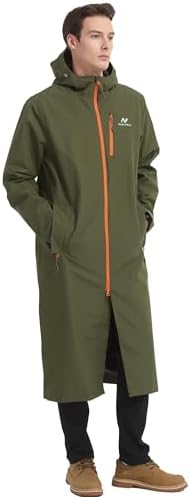 NORDIC OUTLAND Rain Jacket Men,Waterproof Breathable Long Raincoat with Hood Mesh Lining,Windbreaker for outdoor activities by NordicOutland