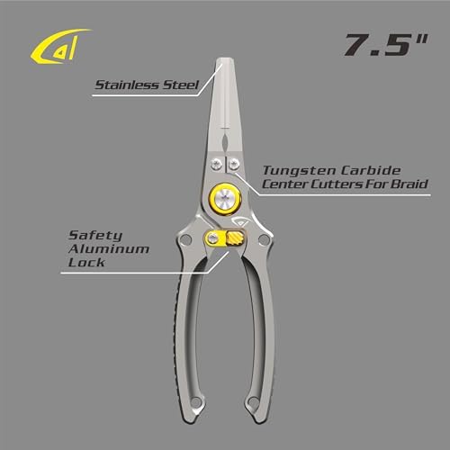 danco 7.5-Inch Aluminum Center Cutter Fishing Pliers with Sheath and Lock - Image 4