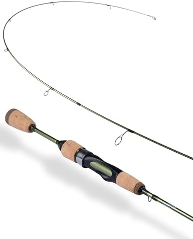 LITTMA Wild Streams Ultralight Spinning&Casting Trout Rod, 2-Piece Fishing Rod for Crappie, Panfish & Micro Fishing, Green Carbon Fiber Blank with Cork Handle, 5’6”/6’/6’6”/7’ by LITTMATACKLE