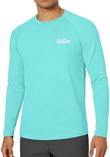 Men's UPF 50+ Sun Fishing Shirt, Long Sleeve UV Protection Tee, Quick Dry Rash Guard for Outdoor Swim Hiking - Image 2