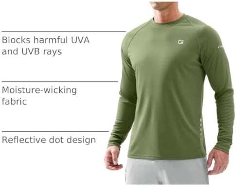 Men's Sun Protection Swim Long Sleeve UPF 50+ Rash Guard Lightweight Shirts - Image 4