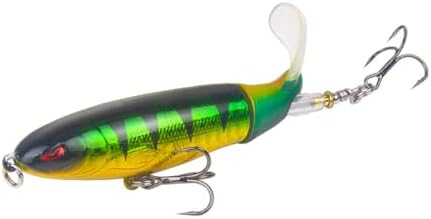 Whopper Fishing Lure for Bass Popper Top Water Fishing Lures with Floating Rotating Tail Barb Treble Hooks in Saltwater Freshwater Plopping Lures Kit - Image 6