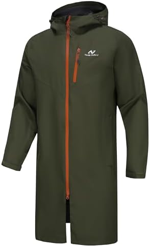 NORDIC OUTLAND Rain Jacket Men,Waterproof Breathable Long Raincoat with Hood Mesh Lining,Windbreaker for outdoor activities by NordicOutland