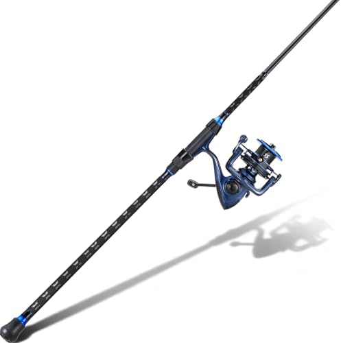 SOUGAYILANG Surf Fishing Rod and Reel Combo, Heavy 3-Piece Travel Spinning Rod with Reel for Red Drum, Striped Bass, Beach & Saltwater Fishing(9'/10'/11'/12') - Image 2