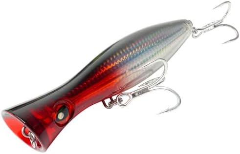 6.2 Inch 2.73 oz Saltwater Topwater Popper Fishing Lures with 3/0 4X Strengthened BKK Treble Hooks, Through-Wire for Strength & Durability, Target GT, Tuna, Sea Bass, Marlin by Unknown