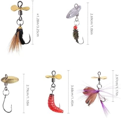 25-Piece Fly Fishing Flies Set with Propeller Blades, Includes Dry Flies, Wet Flies, Nymphs and Streamers, Comes with Fly Box, Ideal for Trout and Salmon - Image 2