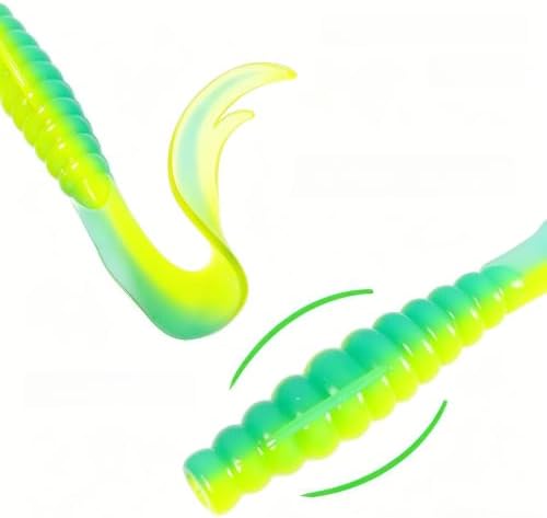1/2/3/4/5in Curly Tail Grub Soft Swimbait Crappie Bass Lure Kit Bulk Pack - Image 4