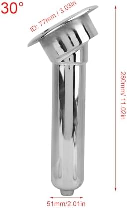 Heavy Duty Stainless Steel Deluxe Rod Holders, 2 in 1 Flush Mount Fishing Rod Pole Holders, 0 15 30 Degree Boat Fishing Rod Cup Holder 280mm Round Top Cup Holder for Yacht Ship - Image 5