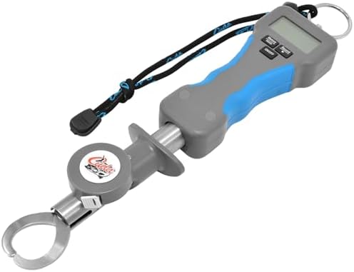 CUDA Digital Grip & Weigh 50Lb | Durable For Saltwater and Freshwater Use Fish Scales with Non-Slip Grip, Integrated Tape Measure & Stainless Steel Jaws | Lanyard Included by Cuda