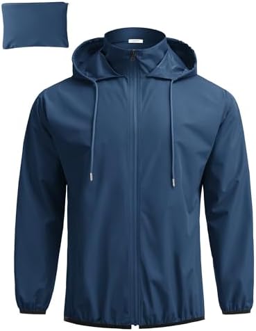 COOFANDY Men's Light Rain Jacket Packable Waterproof Raincoat Windbreaker by COOFANDY