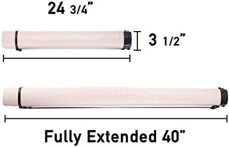 2-Pack Extendable Poster Tubes Expand from 24.5” to 40” with Shoulder Strap | Carry Documents, Blueprints, Drawings and Art | Creamy White and Violet Portable Round Storage Cases with Lids and Labels - Image 3