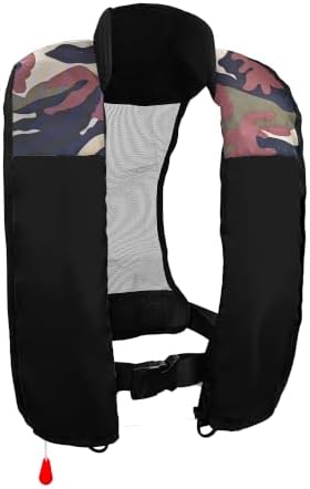 Manual Inflatable Life Jacket,Preserver PFD for Adults,Life Vest for Adults,Supports Weight up to 330 pounds by NAUTISHIELD