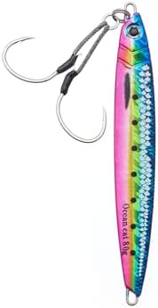 OCEAN CAT Long Casting Slow Fall Pitch Fishing Jigs Lures Lead Metal Flat Sinking Vertical Shore Jigging Bait with Assist Hook for Saltwater Freshwater Fishing 20g 40g 60g 80g - Image 5
