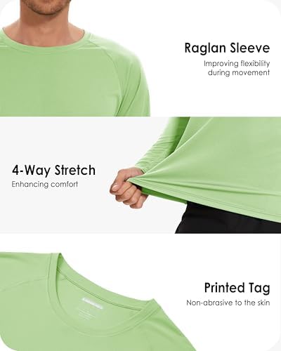 Boladeci Men's UPF 50+ Sun Protection UV SPF Shirts Long Sleeve Lightweight Quick Dry Swim T-Shirts Rash Guard - Image 5