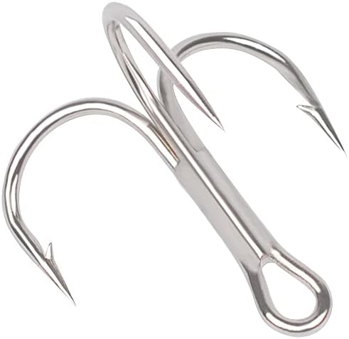 AMHDV 100pcs Treble Hooks Sharp Triple Hook for Freshwater Saltwater by AMHDV