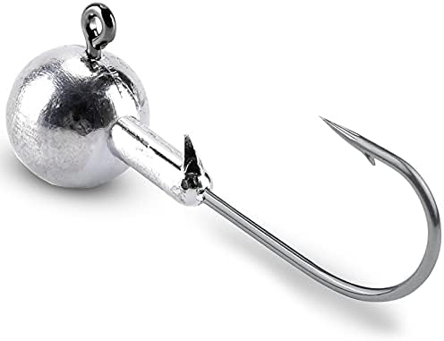 Atibin Barb Saltwater Jig Head Hook Bass Freshwater Jigs Hook Lead Round Ball Fishing Jig Lead Tackle Sharp by Atibin