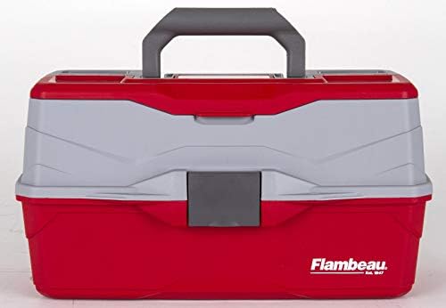 Flambeau Outdoors 6383 3-Tray Tackle Box, 32 Compartments, Red and Gray - Image 2