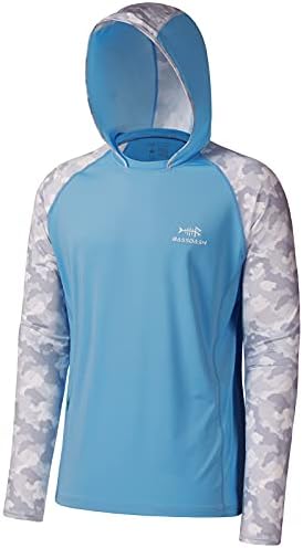 BASSDASH Men’s UPF 50 Performance Fishing Shirt Cooling Hoodie Camo Long Sleeve FS17M by Bassdash