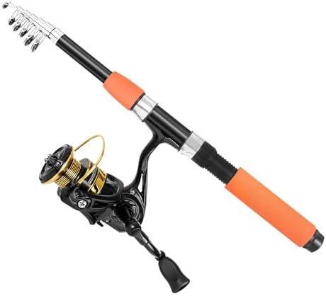 Telescopic Fishing Rod and Reel Combo Set, 2PCS Collapsible Fishing Poles, Fishing Kit with Spinning Reel, Travel Saltwater Freshwater Fishing Gear for Adults Beginners - Image 3