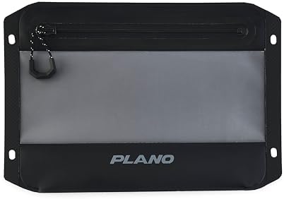 Plano StowAll Waterproof Zip Pouch, Medium, Charcoal, IPX7 Rated Dry Storage with Clear Window, Expandable Base, and Carabiner Loops by PLANO%C2%AEOutdoors