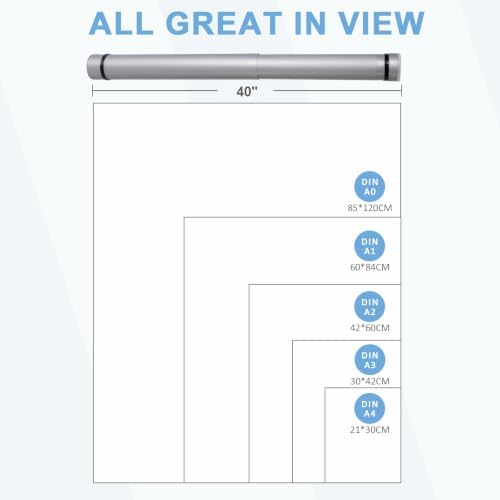 DEWEL Expandable A0 Poster Tube 24.5"-40", Blueprint Tube with Strap - Image 3
