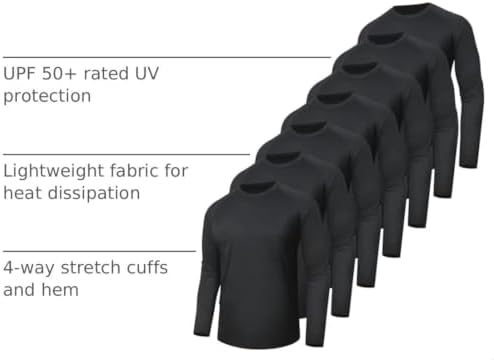 7 Pack Long Sleeve Shirts for Men Quick Dry UV Sun Protection Gym T-Shirts - Image 4
