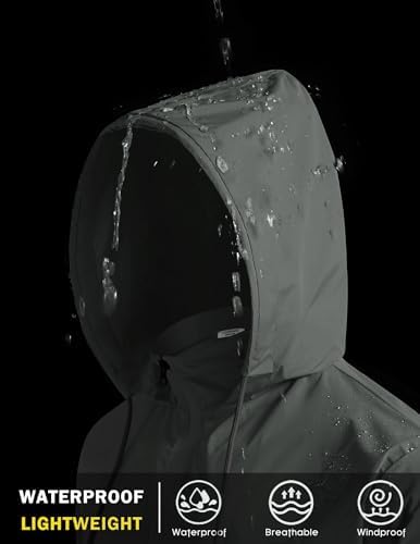 COOFANDY Men's Light Rain Jacket Packable Waterproof Raincoat Windbreaker - Image 3